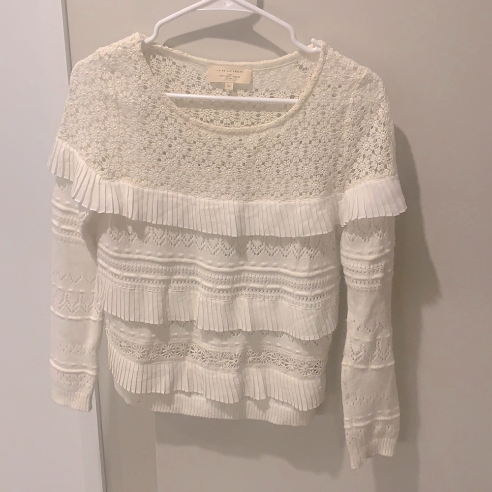 Sezane lace wool sweater